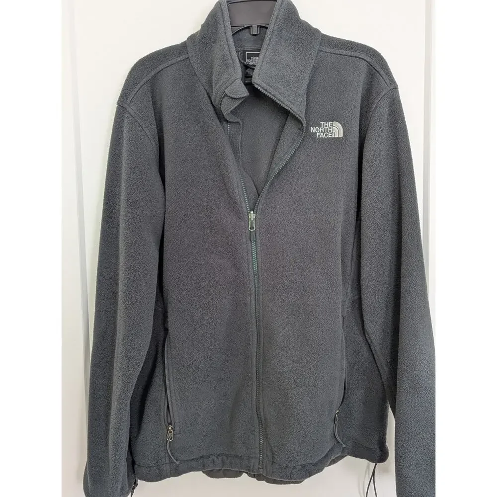 The North Face Men's Large Gray Fleece Zip Jacket Polartec Classic Casual